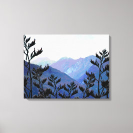 ニュージーランドアーポップ・アートのトの山とフレア キャンバスプリント