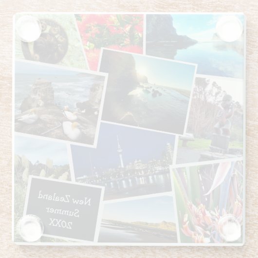 ニュージーランドカスタムフォトコラージガラスコースター ガラスコースター (裏面)