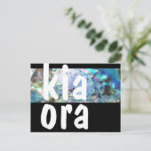 ニュージーランドキアORAグリーティングポーアブラックNZ カスタム ポストカード (スタンド正面)