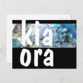 ニュージーランドキアORAグリーティングポーアブラックNZ カスタム ポストカード (正面/裏面)