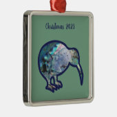 ニュージーランドキウイバードポーアカラークリスマスカスタム メタルオーナメント (右)