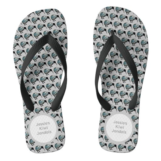 ニュージーランドキウイバードポーアシェルファーンコーランダール ビーチサンダル (フットベッド)