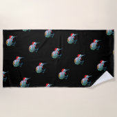 ニュージーランドクリスマスキウィポーア ビーチタオル (正面)