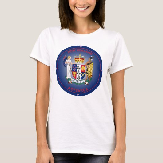 ニュージーランドコートオブアームズサークル Tシャツ (正面)