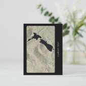 ニュージーランドサンドビーチブラックアオテアロアキウイカスタム ポストカード (スタンド正面)