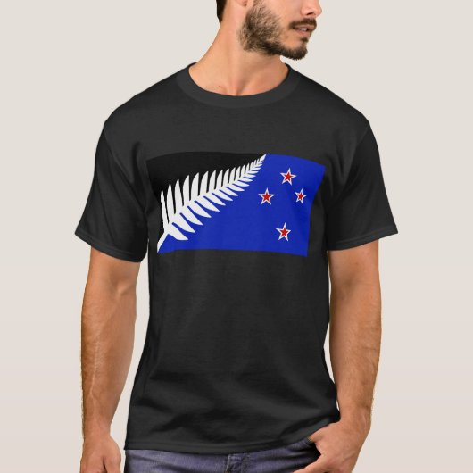 ニュージーランドシルバーシダ国旗 Tシャツ (正面)