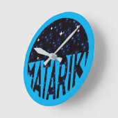 ニュージーランドセブンシスターズマオリMATARIKI 2b ラウンド壁時計 (傾斜)