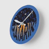 ニュージーランドセブン姉妹MATARIKI 2c ラウンド壁時計 (傾斜)