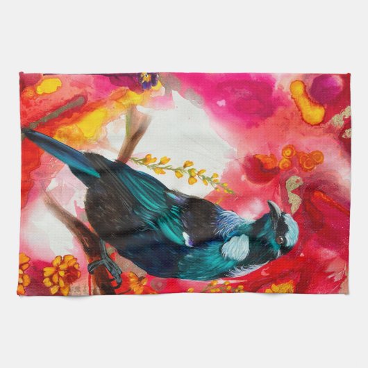 ニュージーランドトゥイバードティータオル キッチンタオル (横)