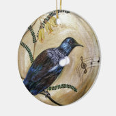 ニュージーランドトゥイ セラミックオーナメント (左)