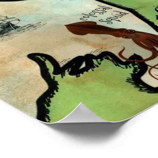 ニュージーランドトレジャーマップファンタジーノースアイランド ポスター (角)