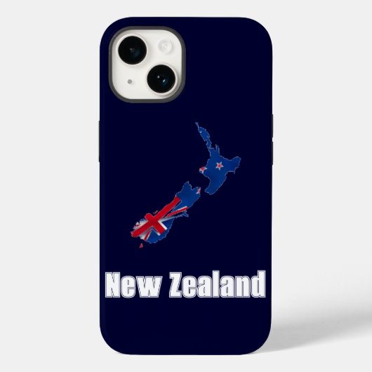 ニュージーランドネイビーブルーハンドスケッチスタイル Case-Mate iPhoneケース (裏面)