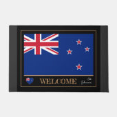 ニュージーランドハウスマット&ジーランド国旗/ラグビースポーツ ドアマット (正面)