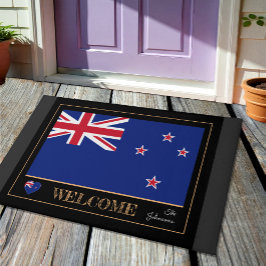 ニュージーランドハウスマット&ジーランド国旗/ラグビースポーツ ドアマット
