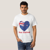 ニュージーランドハート国旗Tシャツ Tシャツ (正面フル)