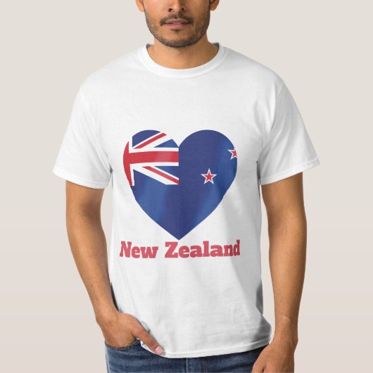 ニュージーランドハート国旗Tシャツ Tシャツ (正面)