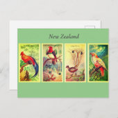ニュージーランドバードヴィンテージリレバードジャングリーフォル シーズンポストカード (正面/裏面)