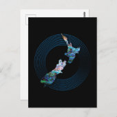 ニュージーランドパウアの地図 ポストカード (正面/裏面)