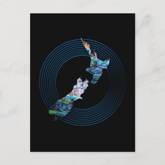 ニュージーランドパウアの地図 ポストカード (正面)