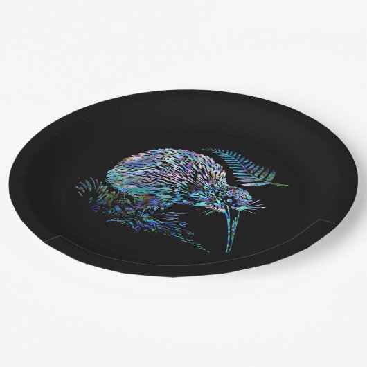 ニュージーランドパウアキウイ ペーパープレート (アングル)