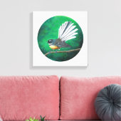 ニュージーランドファンテールバード（ピワカワカ） - Canvas Art キャンバスプリント (インサイチュ (リビング))
