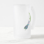 ニュージーランドファーンキウィパウアガラス フロストグラスビールジョッキ (正面右)