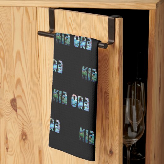 ニュージーランドポーアキアオラグリーティングティータオル キッチンタオル (三つ折り)