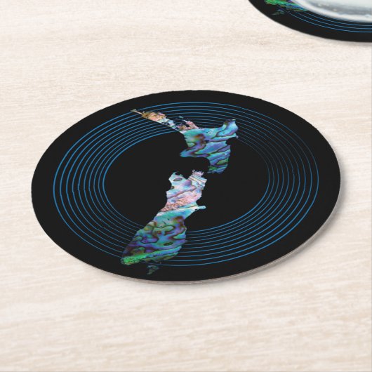 ニュージーランドマップポーアリングや輪 ラウンドペーパーコースター (アングル)