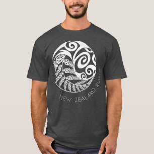 ニュージーランドラグビーインスパイアマオリキウイシルバーファー Tシャツ