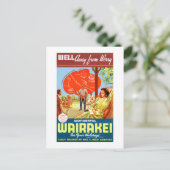 ニュージーランドワイラケイヴィンテージ旅行ポスター ポストカード (スタンド正面)