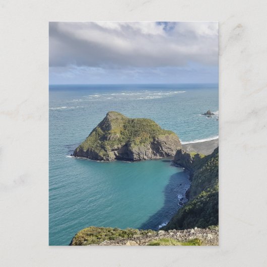 ニュージーランドワティプビーチビューオマナワヌイトラック ポストカード (正面)