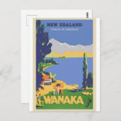 ニュージーランドワナカヴィンテージ旅行はがき ポストカード (正面/裏面)