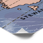 ニュージーランドヴィンテージ天気図 ポスター (コーナー)