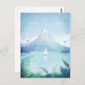 ニュージーランドヴィンテージ旅行ポスター – アートポストカード ポストカード (正面/裏面)