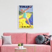 ニュージーランドヴィンテージ旅行ポスター キャンバスプリント (インサイチュ (リビング))