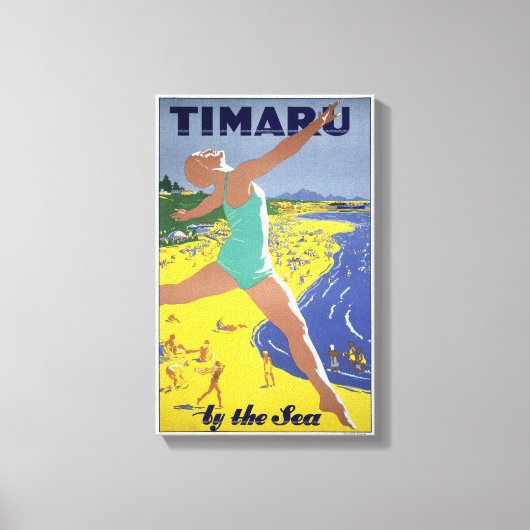 ニュージーランドヴィンテージ旅行ポスター キャンバスプリント (正面)