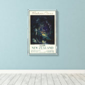 ニュージーランドヴィンテージ旅行ポスター キャンバスプリント (インサイチュ (ウッドフロア))