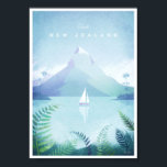 ニュージーランドヴィンテージ旅行ポスター ポスター<br><div class="desc">ヴィンテージスタイル旅行のポスターのニュージーランド。ニュージーランドのフィヨード湖のイラストレーション。文字読はニュージーランドを訪問。オリジナルハンドドローとデジタルイラストレーションHenry Rivers for Travel Poster Co.</div>