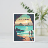 ニュージーランドヴィンテージ有名なトラベルプレイス ポストカード (スタンド正面)