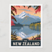 ニュージーランドヴィンテージ有名なトラベルプレイス ポストカード (正面)