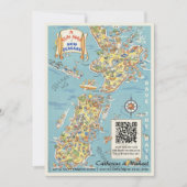 ニュージーランドヴィンテージ結婚式の旅行ポスターQRコード セーブザデート (正面)