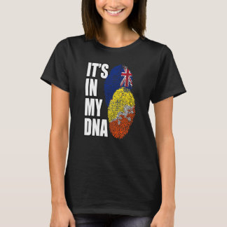 ニュージーランド人とブータン人のミックスDNAフラグヘリテージ Tシャツ