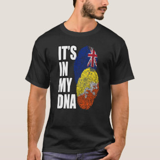 ニュージーランド人とブータン人のミックスDNAフラグヘリテージ Tシャツ