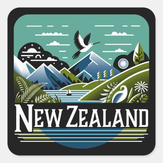 ニュージーランド南太平洋 スクエアシール (正面)