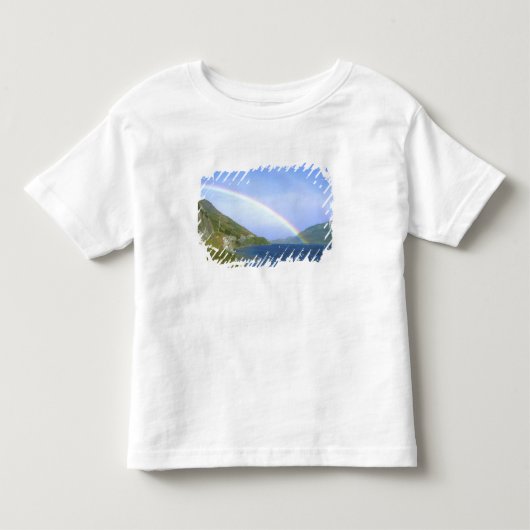 ニュージーランド南島ハウェア湖の虹 トドラーTシャツ (正面)