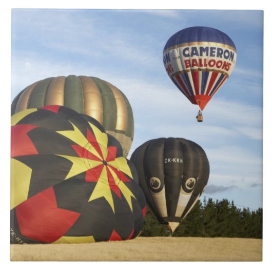 ニュージーランド南島ワナカ近郊の熱気球 タイル (正面)