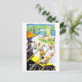 ニュージーランド和友ヴィンテージ旅行ポスター復元 ポストカード (スタンド正面)