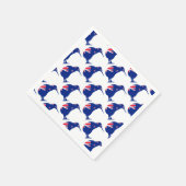 ニュージーランド国旗とキウイ・シルエット スタンダードカクテルナプキン (角)