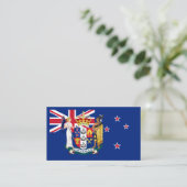 ニュージーランド国旗とコート・オブ・アームズ 名刺 (スタンド正面)