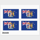 ニュージーランド国旗とコート・オブ・アームズ 長方形シール (シート)